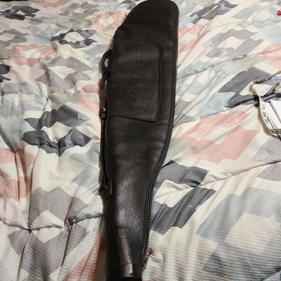 VTG Black Faux Leather Kolpin 49” Rifle Shot Gun 1960 Can Soft Bag Carry Case. S